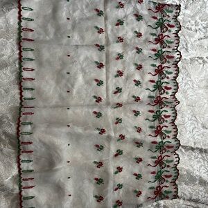 Embroidered Festive Sheer Scarf